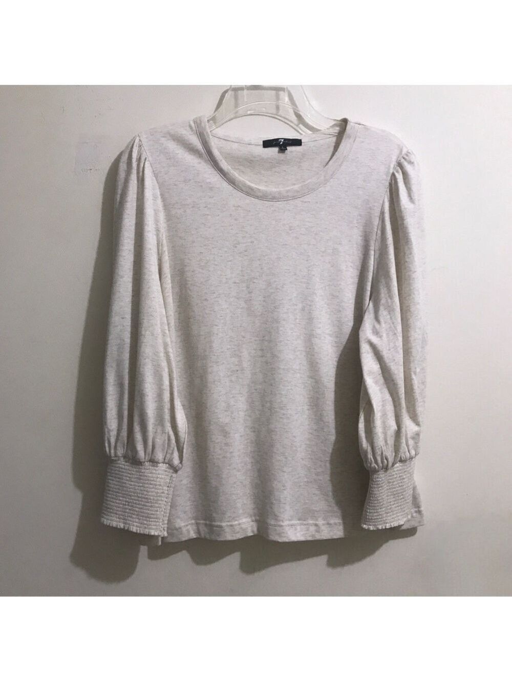 7 For All Mankind Long Sleeve 100% Cotton Top Sz L